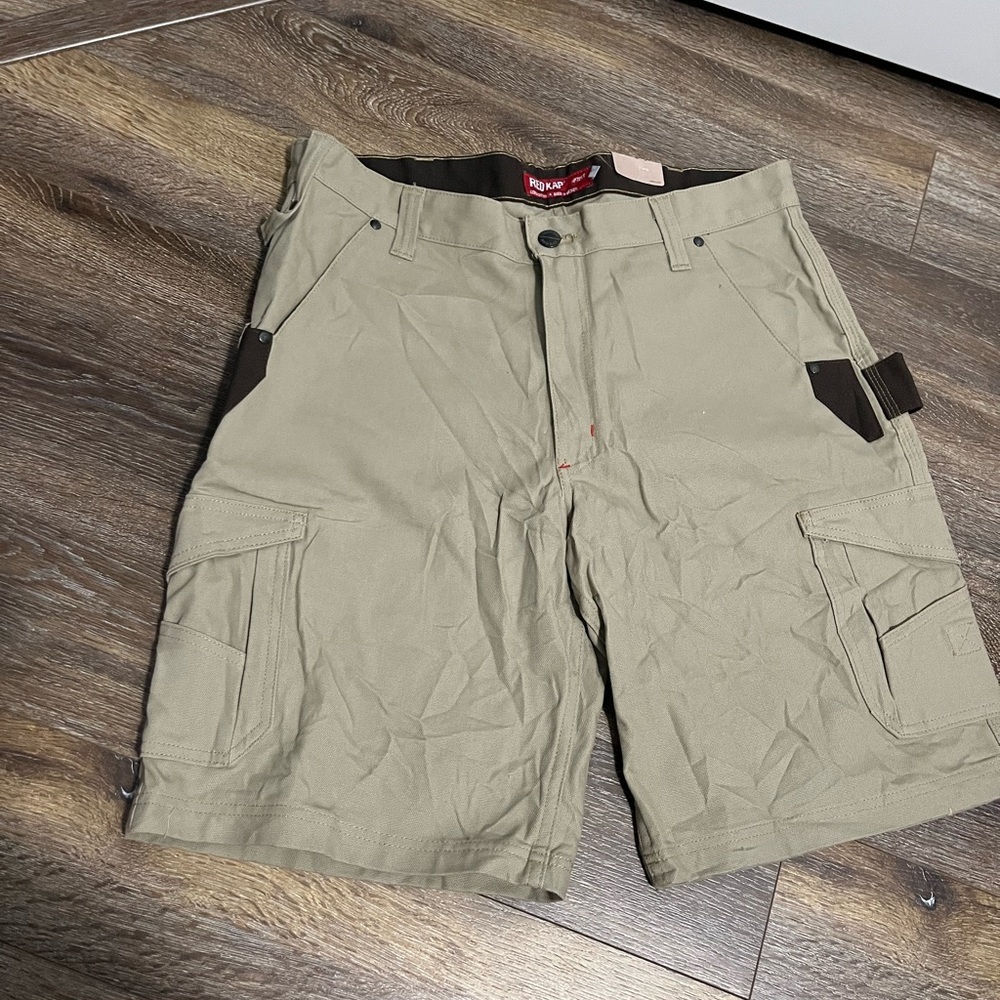 RED KAP Mens Canvas Carpenter Heavy Duty Work Shorts Khaki 36x11 NWT
